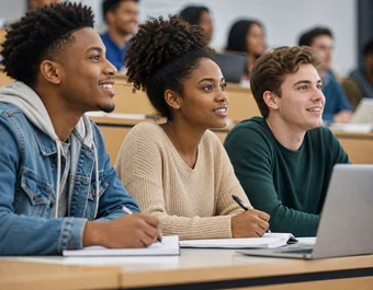 Diverse American IT students